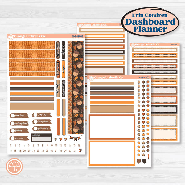 Fall Leaves Autumn Kit | Erin Condren Weekly Dashboard Planner Kit Stickers | All Fall Down | KIT-403-HA