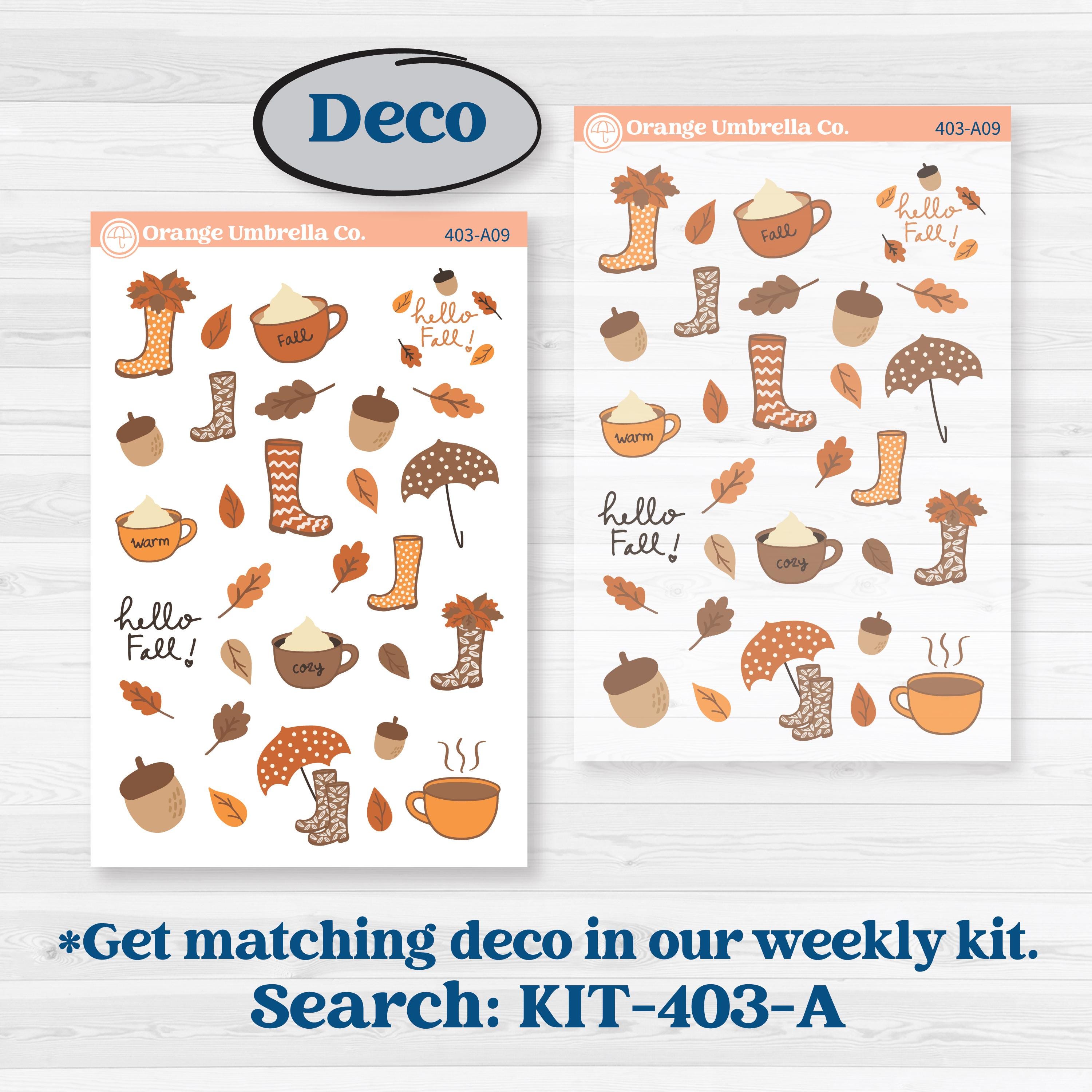 Fall Leaves Autumn Kit | Freestyle Kit Any Planner Kit Stickers | All Fall Down | KIT-403-K