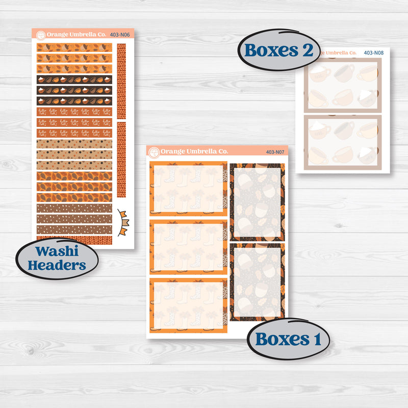 Fall Leaves Autumn Kit | A5 Plum Daily Planner Kit Stickers | All Fall Down | KIT-403-N