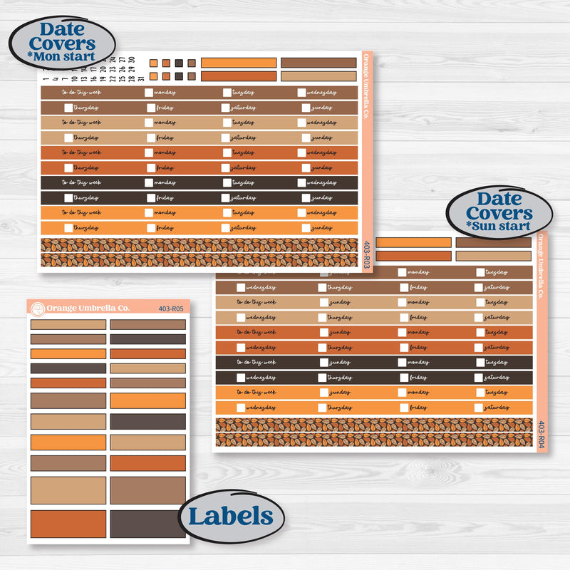 Fall Leaves Autumn Kit | Laurel Denise Portrait Planner Kit Stickers | All Fall Down | KIT-403-R
