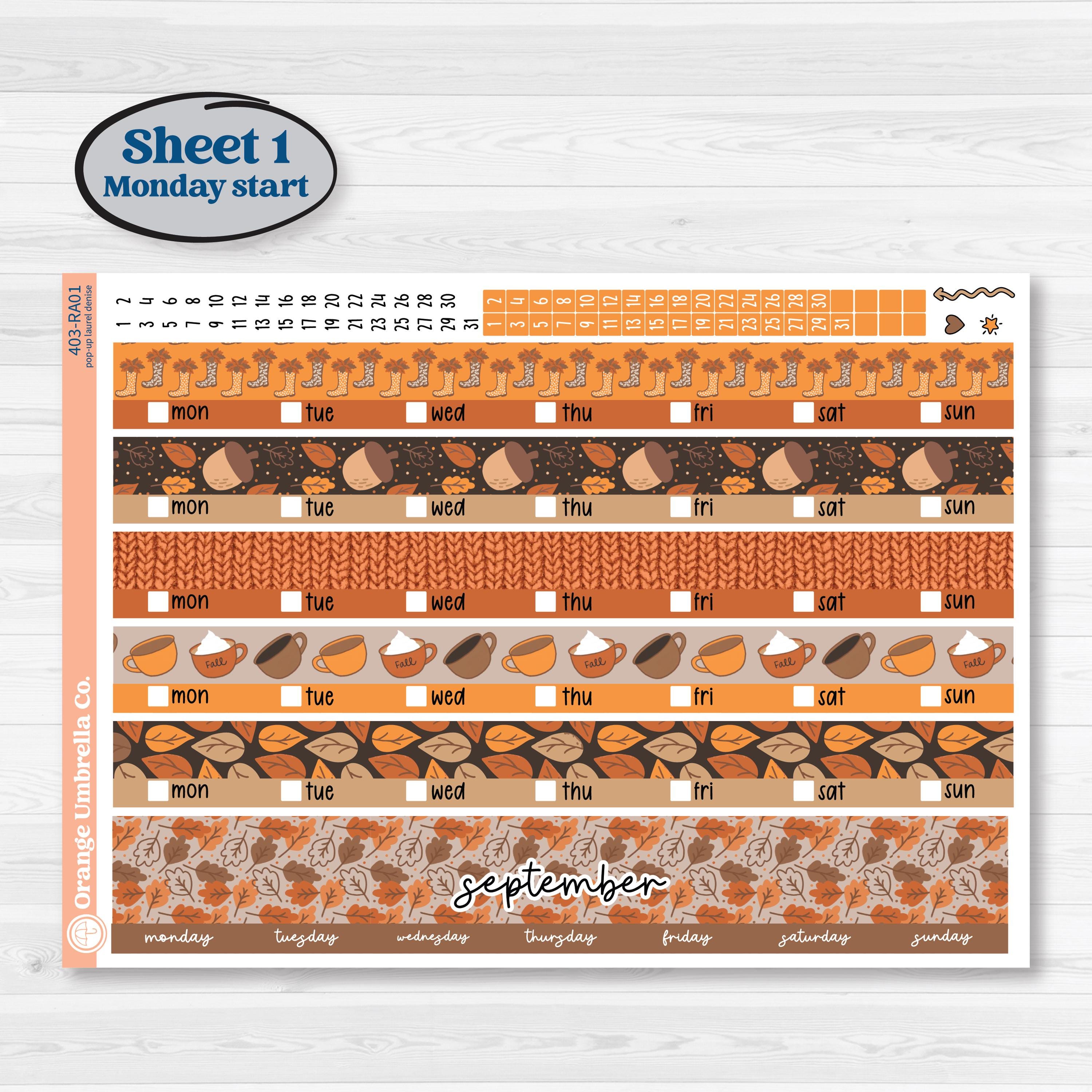 Fall Leaves Autumn Kit | Laurel Denise Pop-Up Planner Kit Stickers | All Fall Down | KIT-403-RA