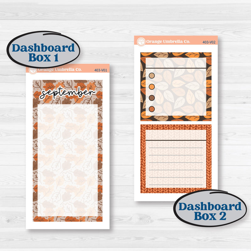 Fall Leaves Autumn Kit | A5 Erin Condren Monthly & Dashboard Sticker Kit | 2024-2025 Planners | All Fall Down | KIT-403-V