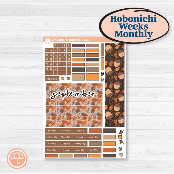 Fall Leaves Autumn Kit | Hobonichi Weeks Monthly Planner Kit Stickers | All Fall Down | KIT-403-Z