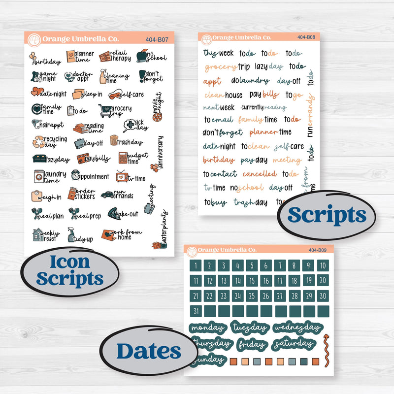 Bold Pumpkin Planner Kit | Weekly Add-On Planner Kit Stickers | Perfect Pumpkin | KIT-403-B