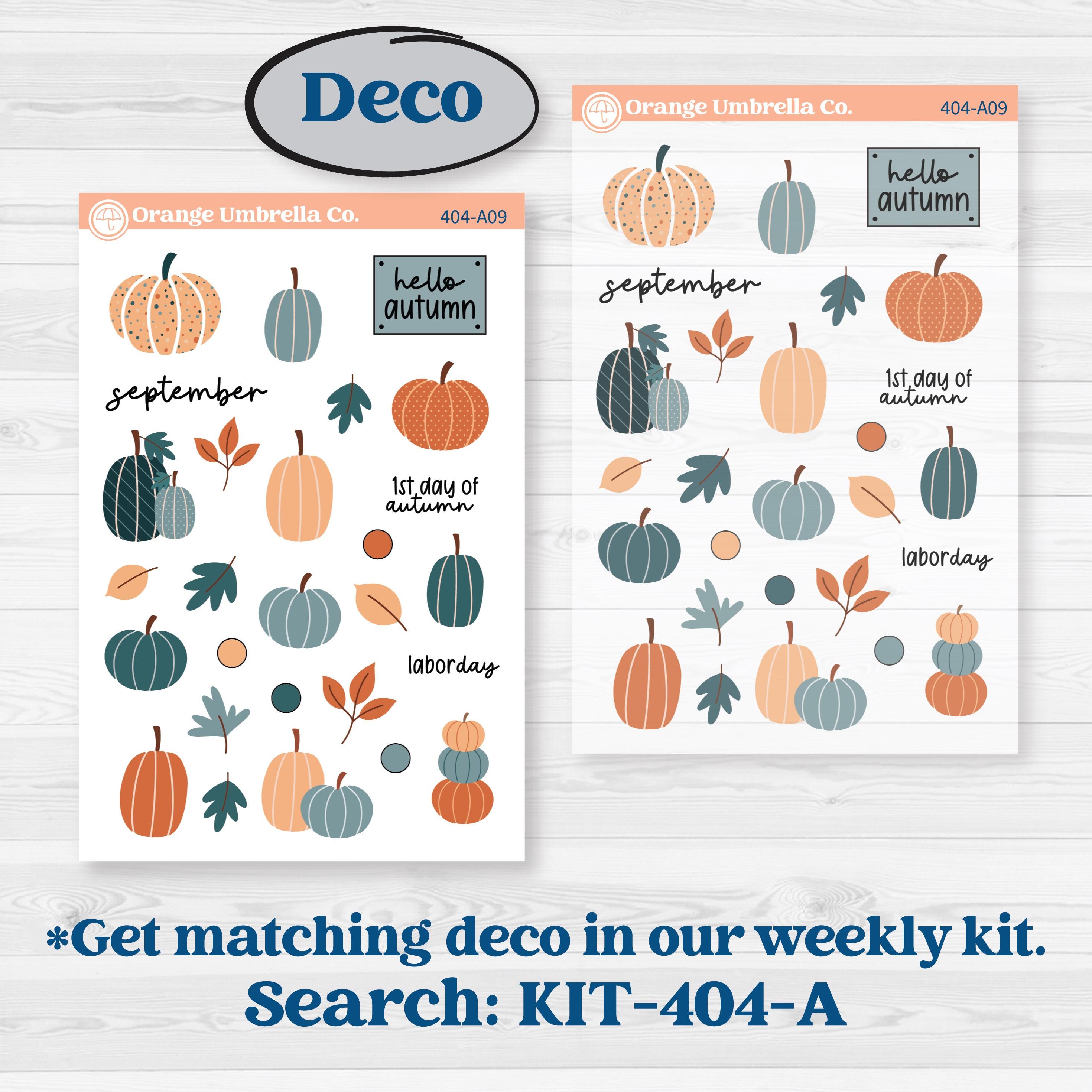 Bold Pumpkin Planner Kit | Journaling Kit Planner Stickers | Perfect Pumpkin | KIT-404-D