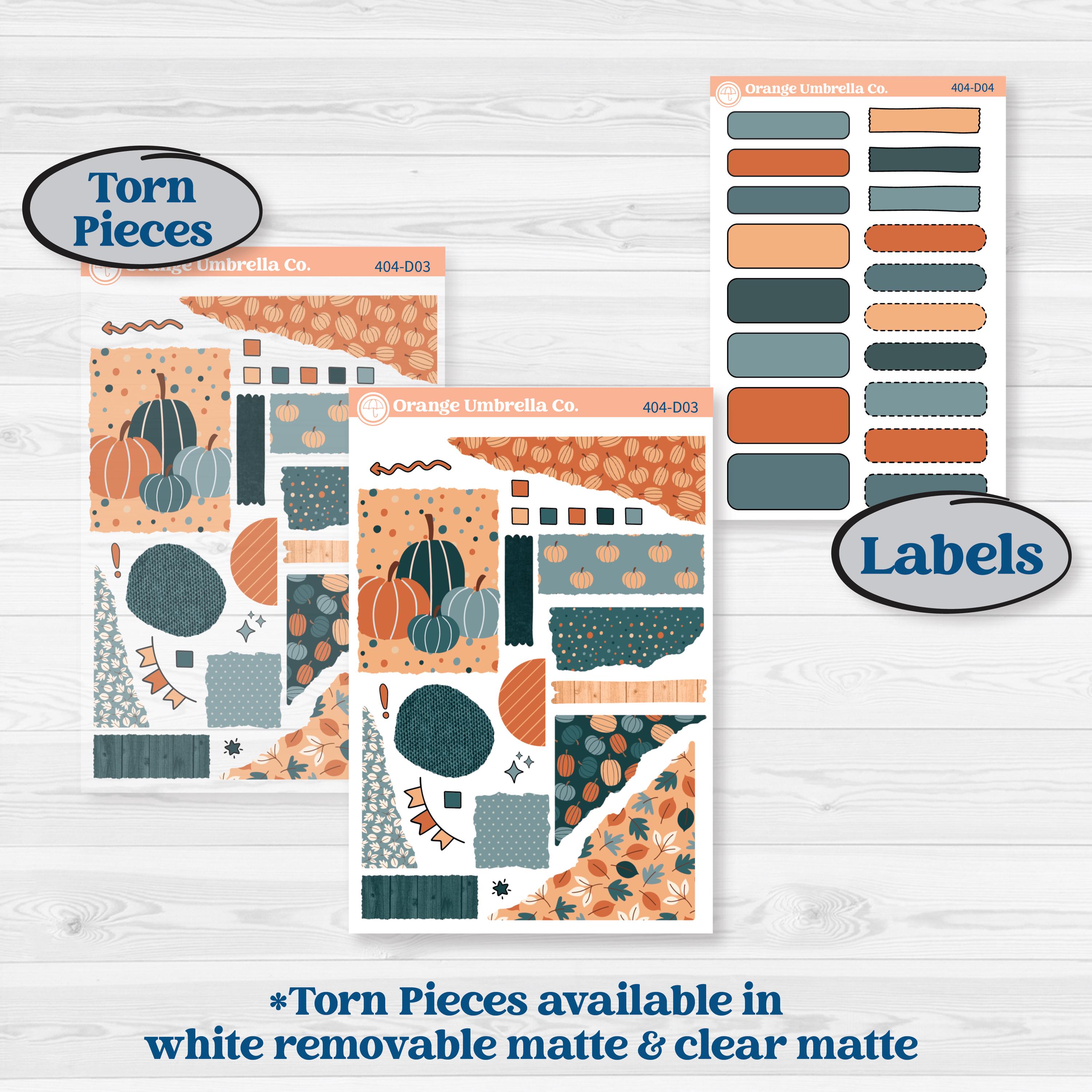 Bold Pumpkin Planner Kit | Journaling Kit Planner Stickers | Perfect Pumpkin | KIT-404-D