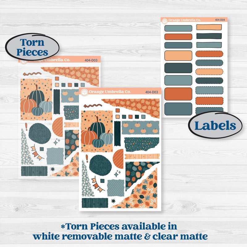 Bold Pumpkin Planner Kit | Journaling Kit Planner Stickers | Perfect Pumpkin | KIT-404-D