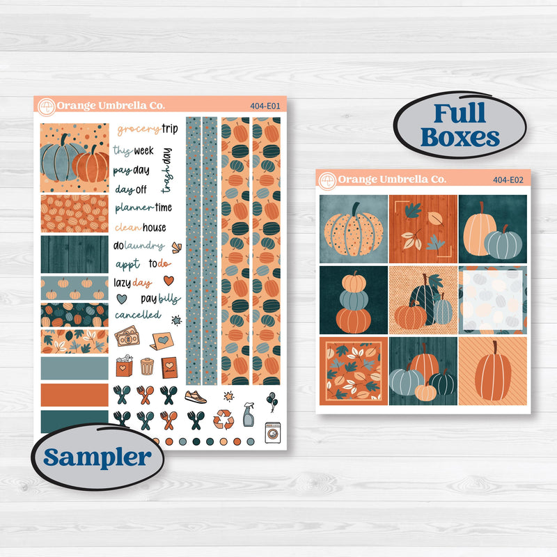 Bold Pumpkin Planner Kit | Hobonichi Cousin Weekly & Daily Planner Kit Stickers | Perfect Pumpkin | KIT-404-E