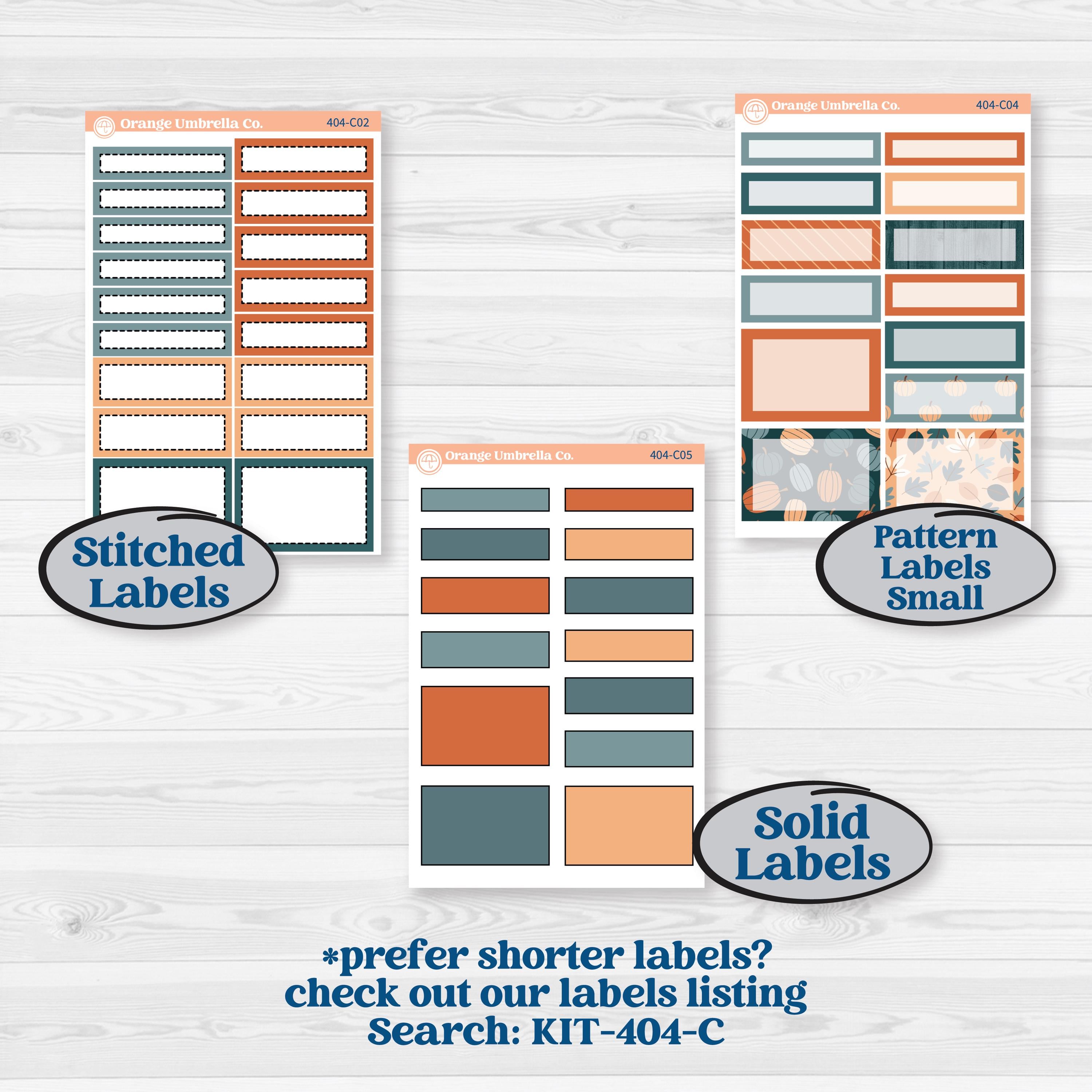 Bold Pumpkin Planner Kit | A5 Compact Vertical Planner Kit Stickers for Erin Condren | Perfect Pumpkin | KIT-404-G