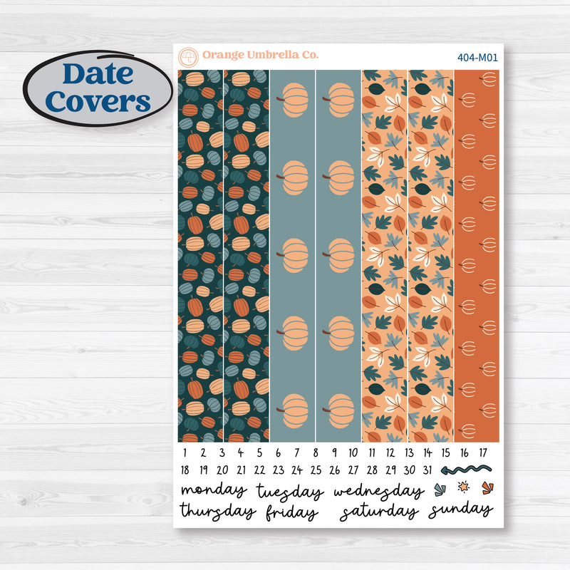 Bold Pumpkin Planner Kit | 7x9 Erin Condren Daily Duo Planner Kit Stickers | Perfect Pumpkin | KIT-404-M