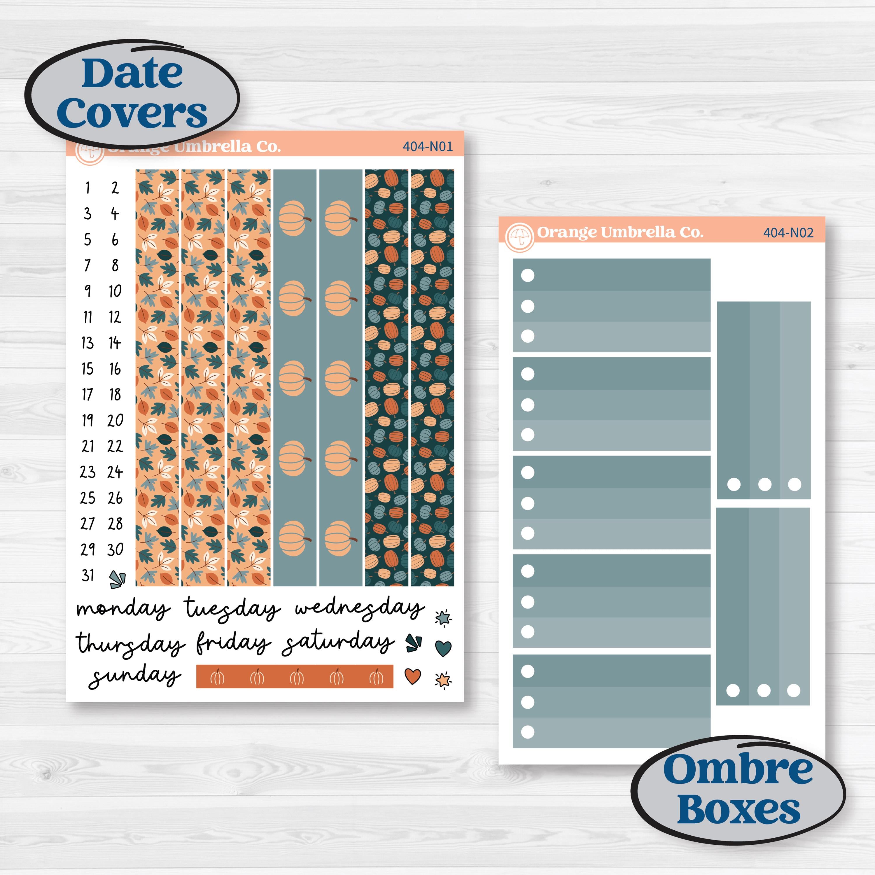 Bold Pumpkin Planner Kit | A5 Plum Daily Planner Kit Stickers | Perfect Pumpkin | KIT-404-N