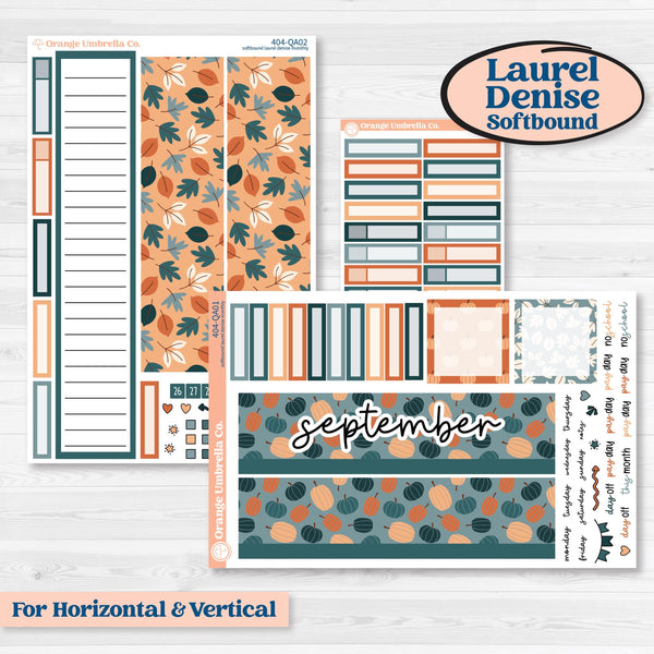 Bold Pumpkin Planner Kit | Laurel Denise Softbound Monthly Planner Sticker Kit | Vertical & Horizontal | Perfect Pumpkin | KIT-404-QA