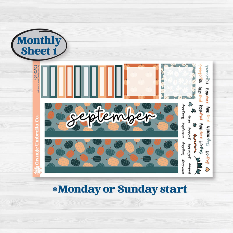 Bold Pumpkin Planner Kit | Laurel Denise Softbound Monthly Planner Sticker Kit | Vertical & Horizontal | Perfect Pumpkin | KIT-404-QA
