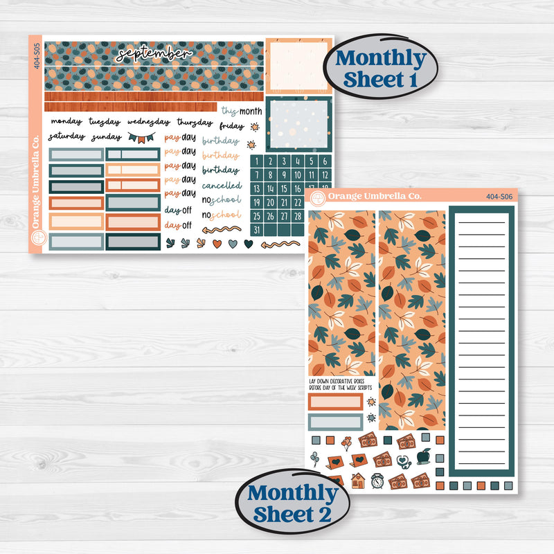 Bold Pumpkin Planner Kit | A5 Plum Monthly & Dashboard Planner Kit Stickers | Perfect Pumpkin | KIT-404-S