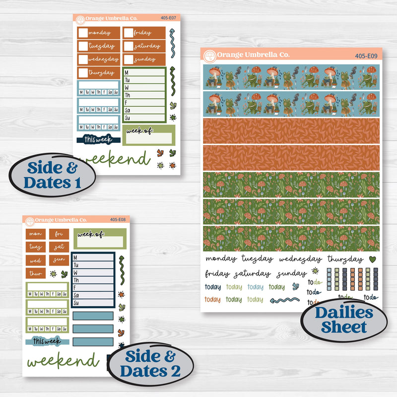 Woodland Frog Planner Kit | Hobonichi Cousin Weekly & Daily Planner Kit Stickers | Cameron | KIT-405-E