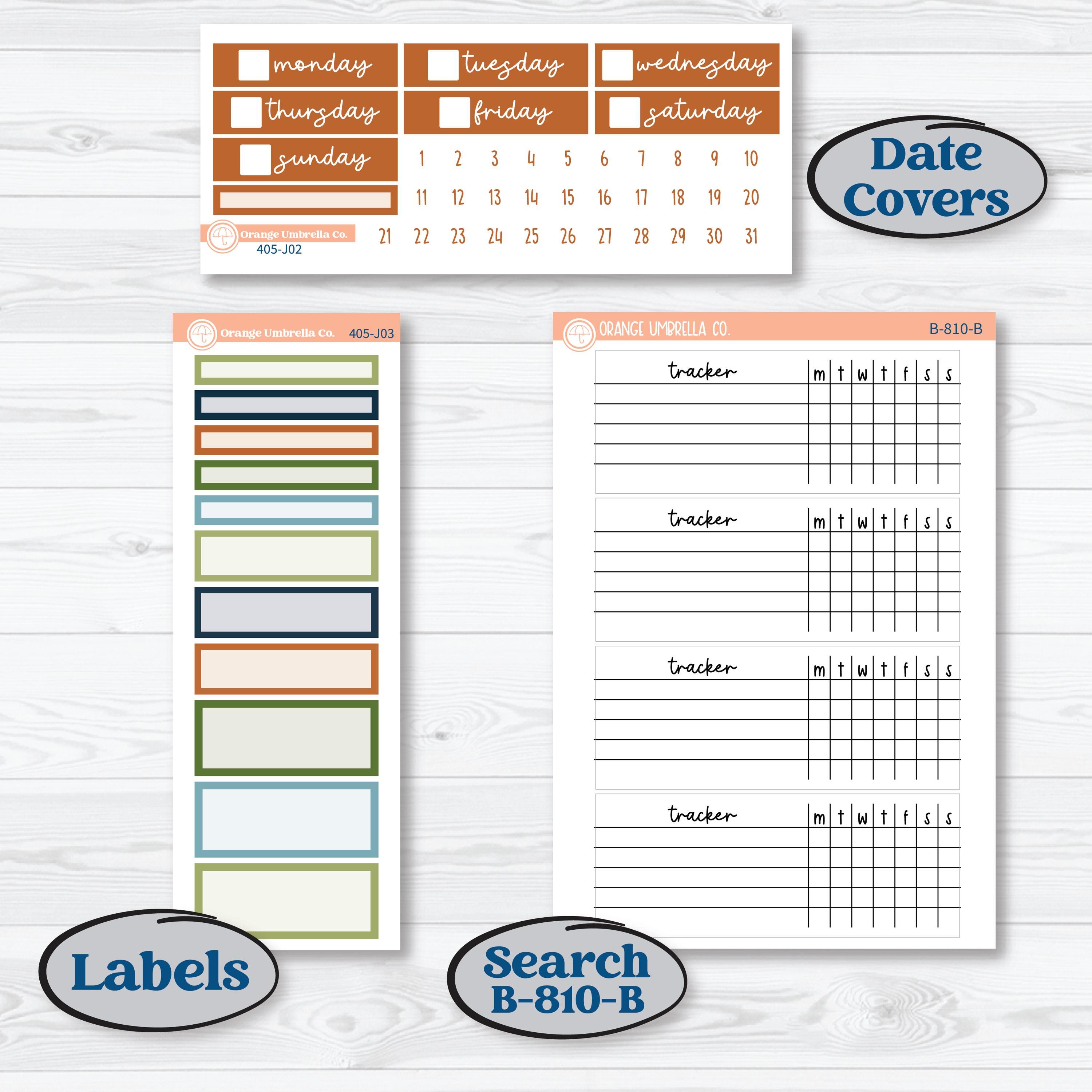 Woodland Frog Planner Kit | Plum Vertical Priorities 7x9 Planner Kit Stickers | Cameron | KIT-405-J