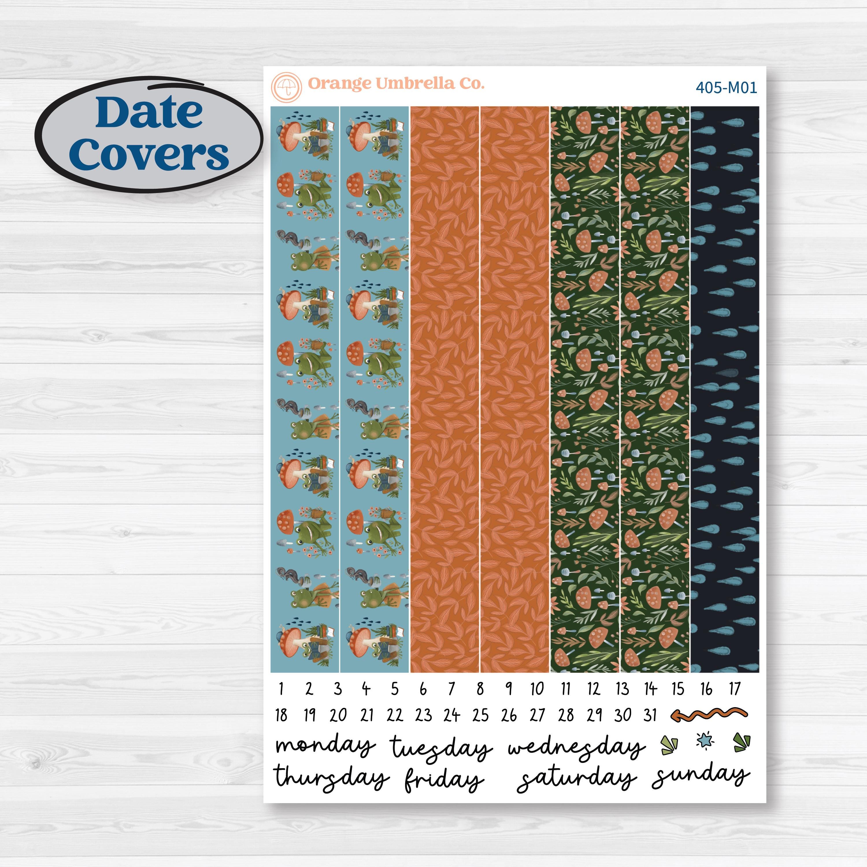 Woodland Frog Planner Kit | 7x9 Erin Condren Daily Duo Planner Kit Stickers | Cameron | KIT-405-M