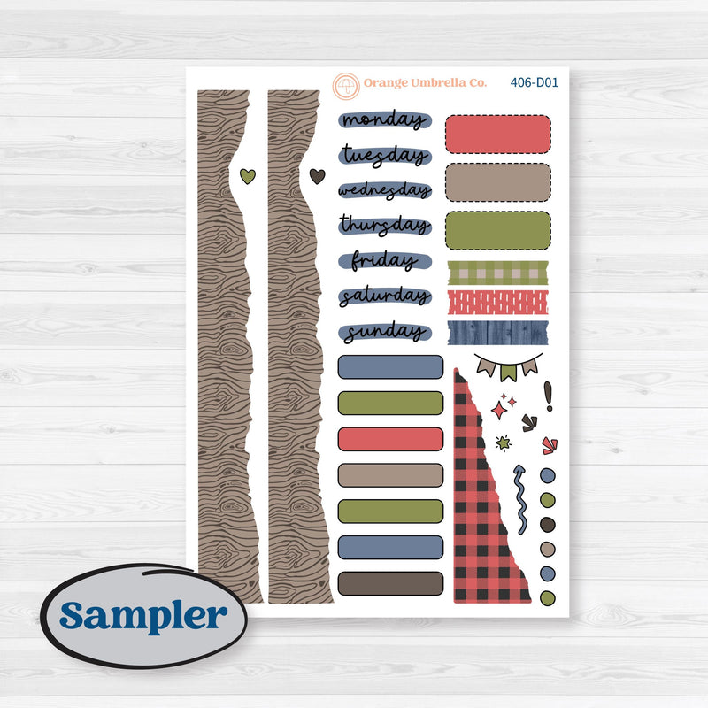 Wilderness Fall Stickers | Journaling Kit Planner Stickers | Lumberjack | KIT-406-D