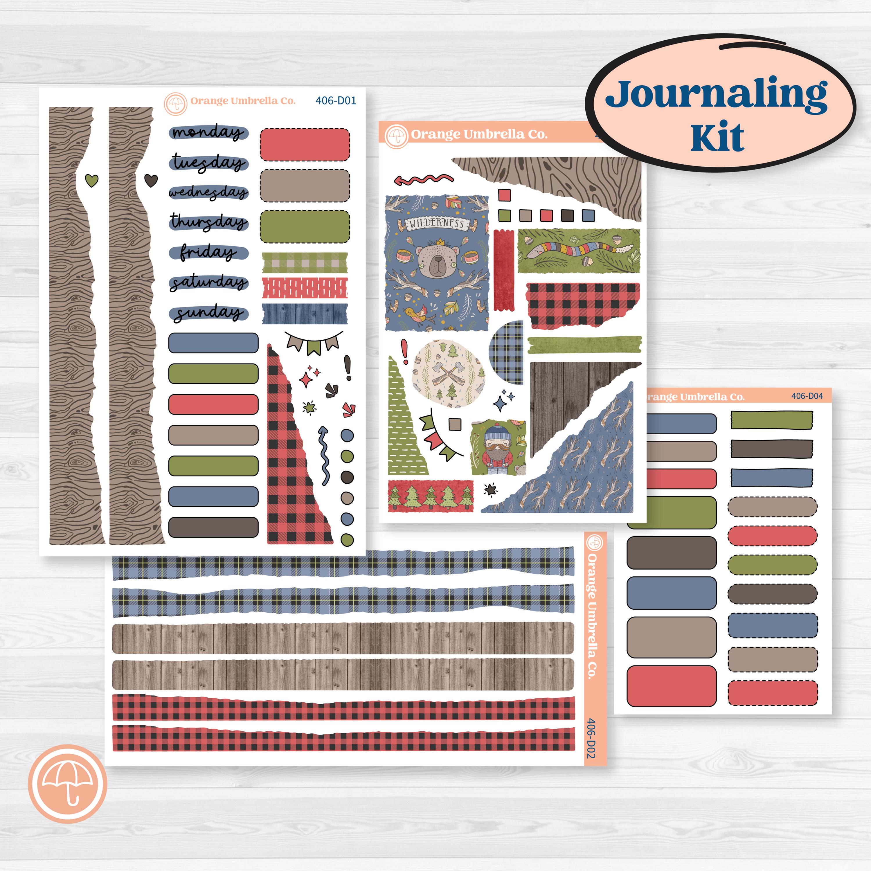 Wilderness Fall Stickers | Journaling Kit Planner Stickers | Lumberjack | KIT-406-D