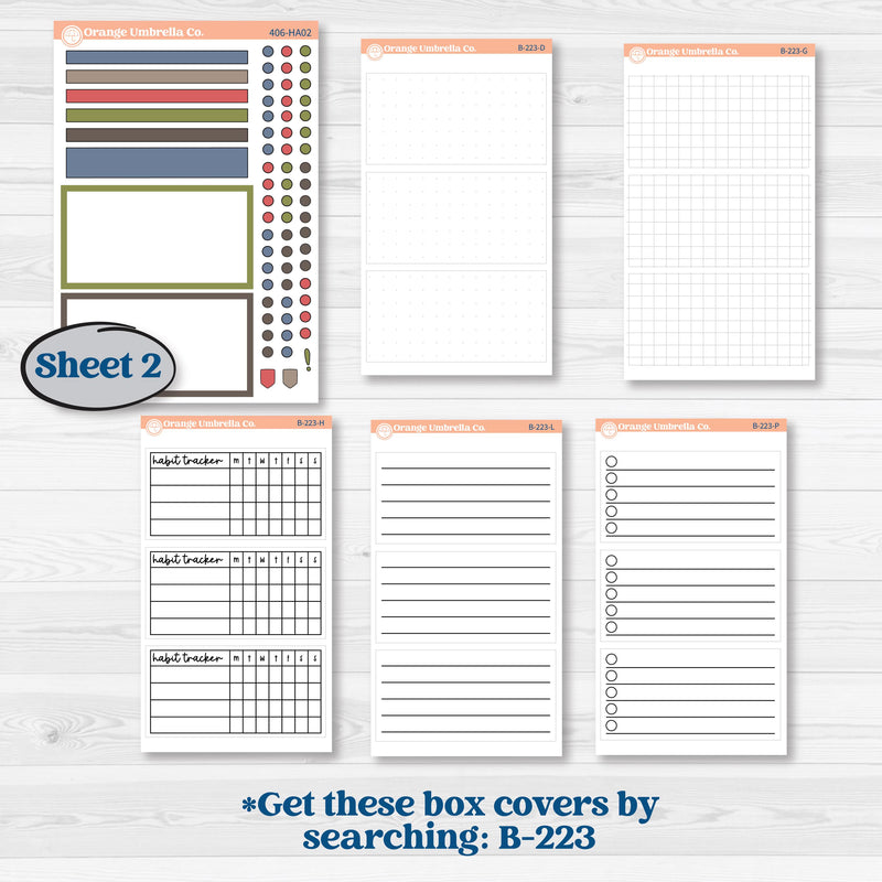 Wilderness Fall Stickers | Erin Condren Weekly Dashboard Planner Kit Stickers | Lumberjack | KIT-406-HA