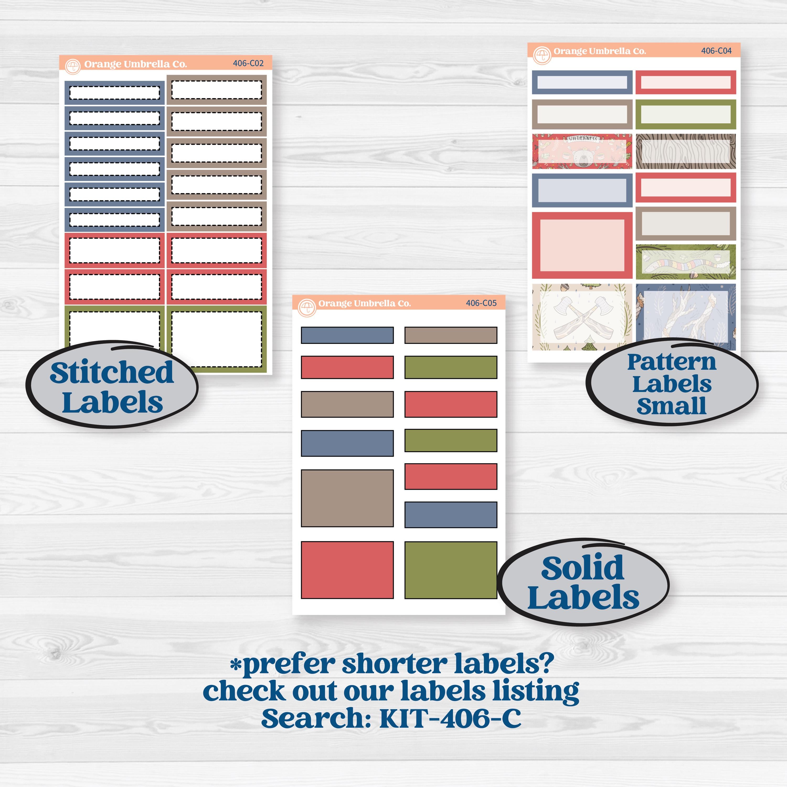 Wilderness Fall Stickers | 7x9 Erin Condren Daily Duo Planner Kit Stickers | Lumberjack | KIT-406-M