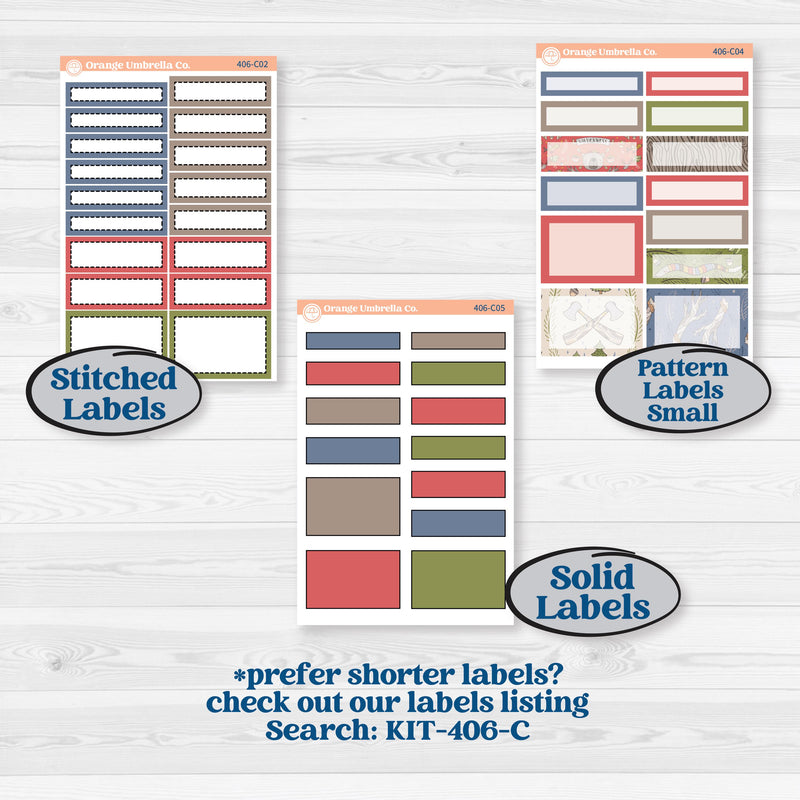 Wilderness Fall Stickers | 7x9 Erin Condren Daily Duo Planner Kit Stickers | Lumberjack | KIT-406-M