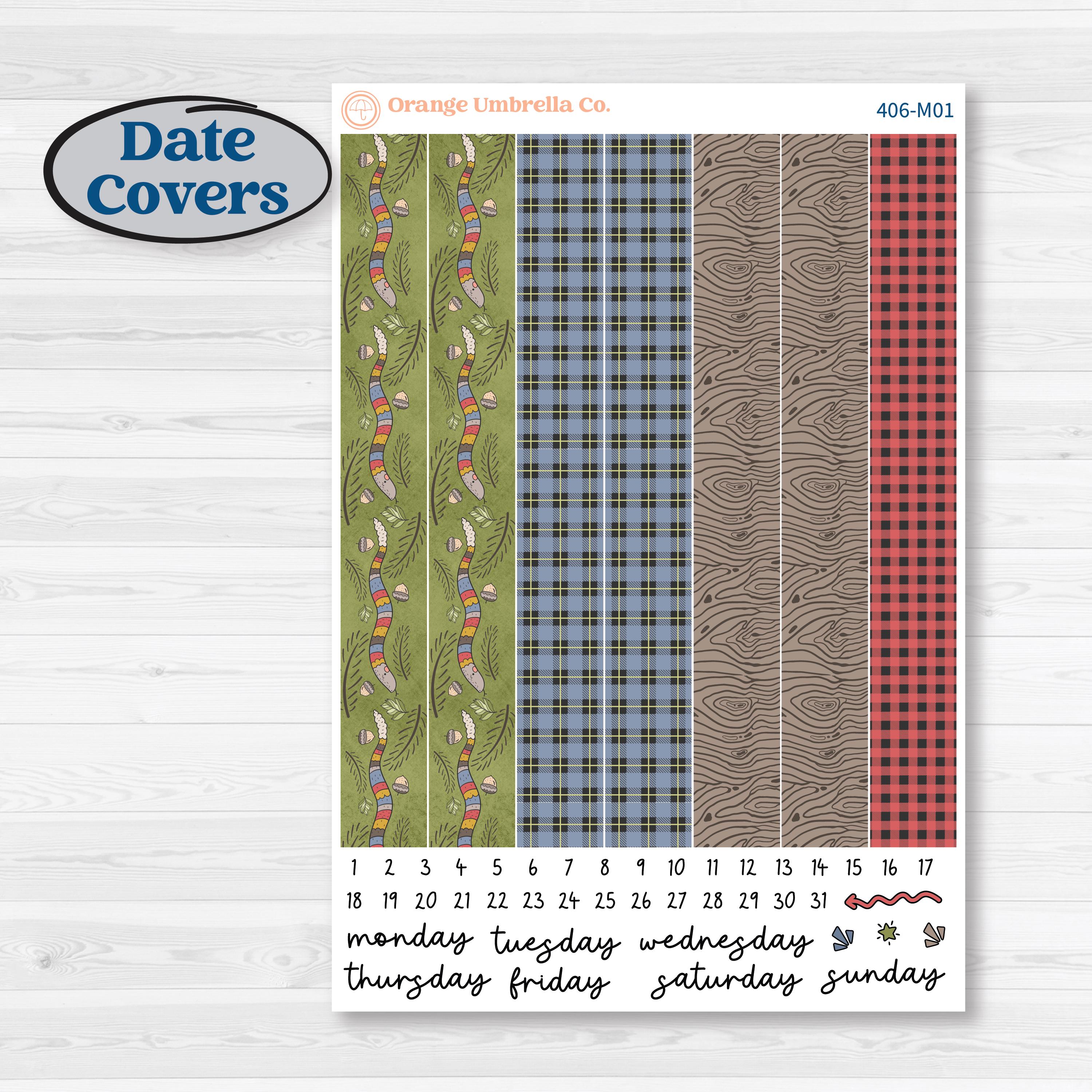 Wilderness Fall Stickers | 7x9 Erin Condren Daily Duo Planner Kit Stickers | Lumberjack | KIT-406-M