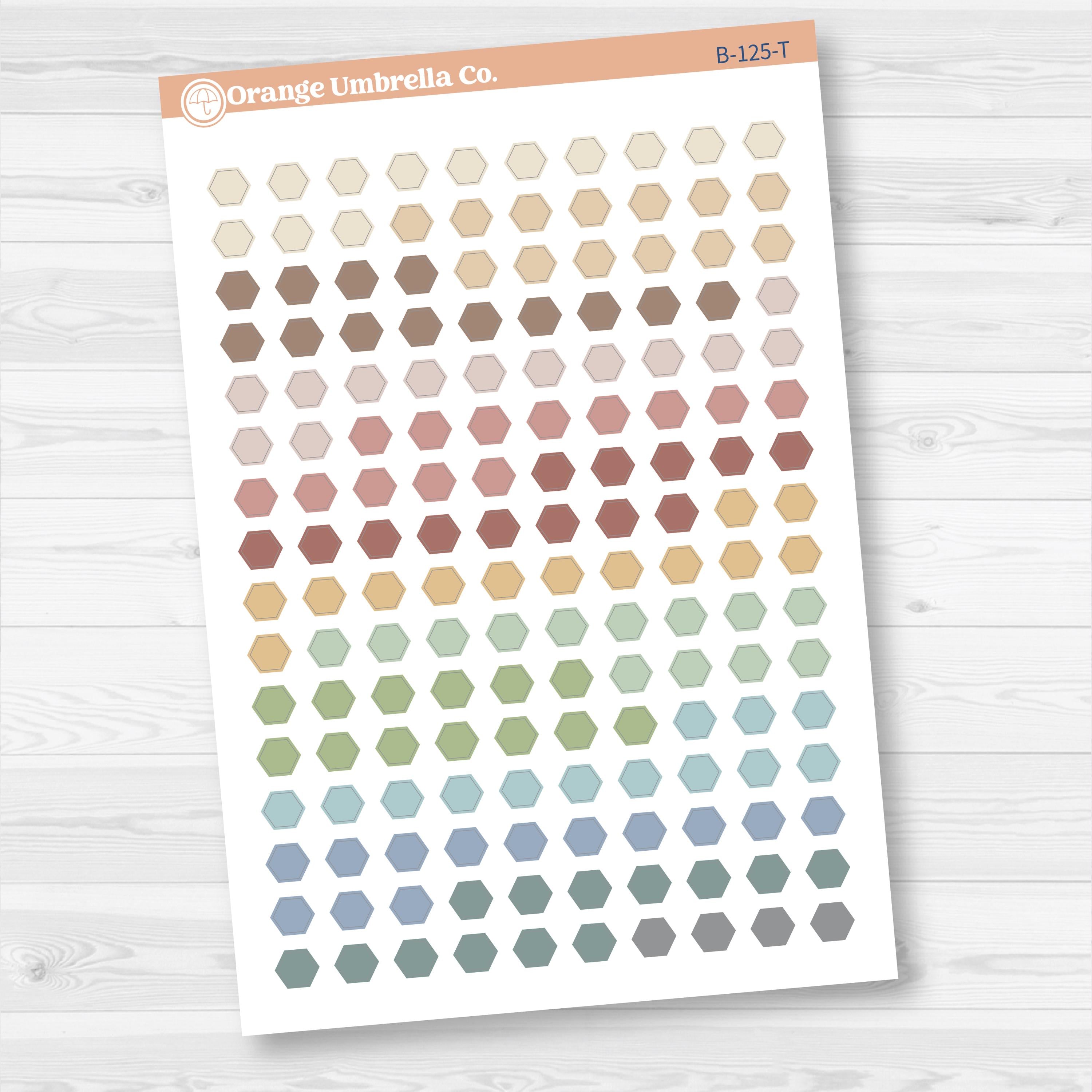 Hexagon Icon Planner Stickers | Tiny Functional Labels | B-125
