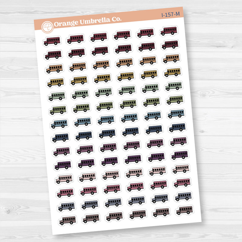 School Bus Icon Planner Stickers | School Related Icons | I-157