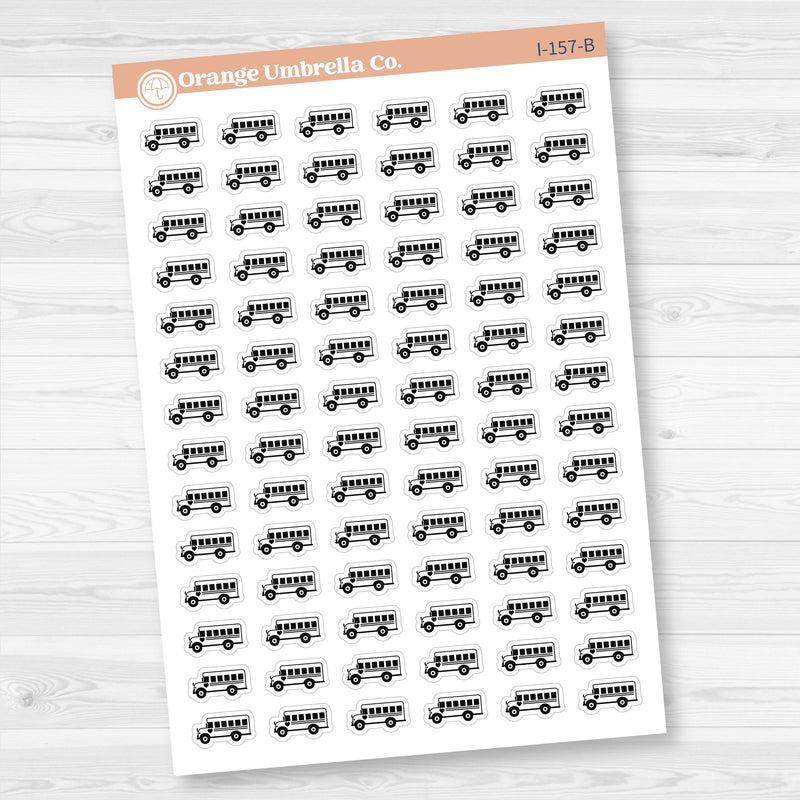 School Bus Icon Planner Stickers | School Related Icons | I-157