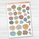 Decorative Planner Stickers | Peony Floral Deco Stickers | Clear Matte | D-368-CM