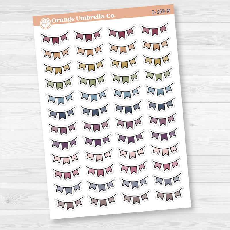 Pennant Banner Planner Deco | Decorative Planner Stickers | D-369