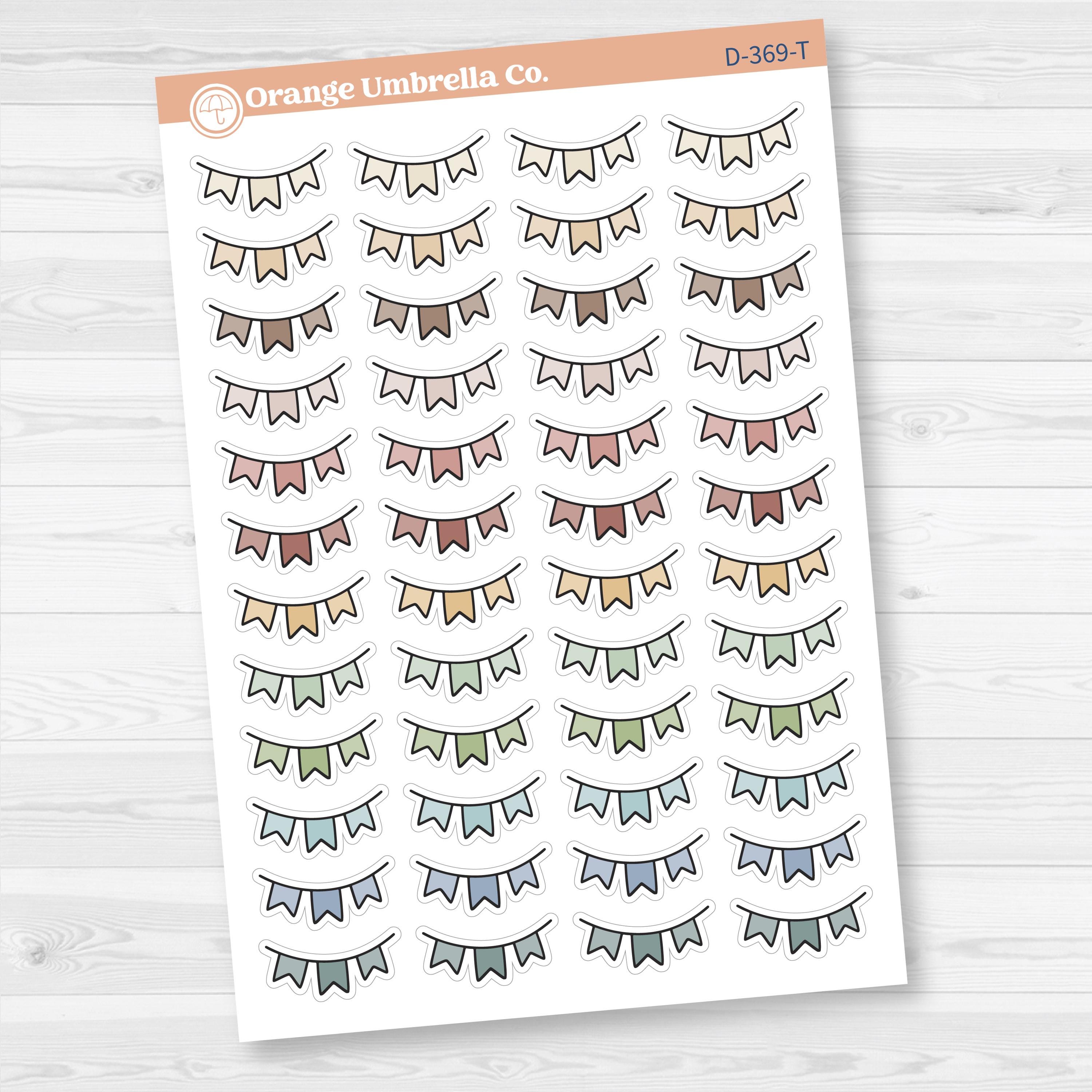 Pennant Banner Planner Deco | Decorative Planner Stickers | D-369