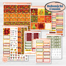 Colorful Autumn Stickers | Hobonichi Cousin Weekly & Daily Planner Kit Stickers | Vivid | KIT-407-E