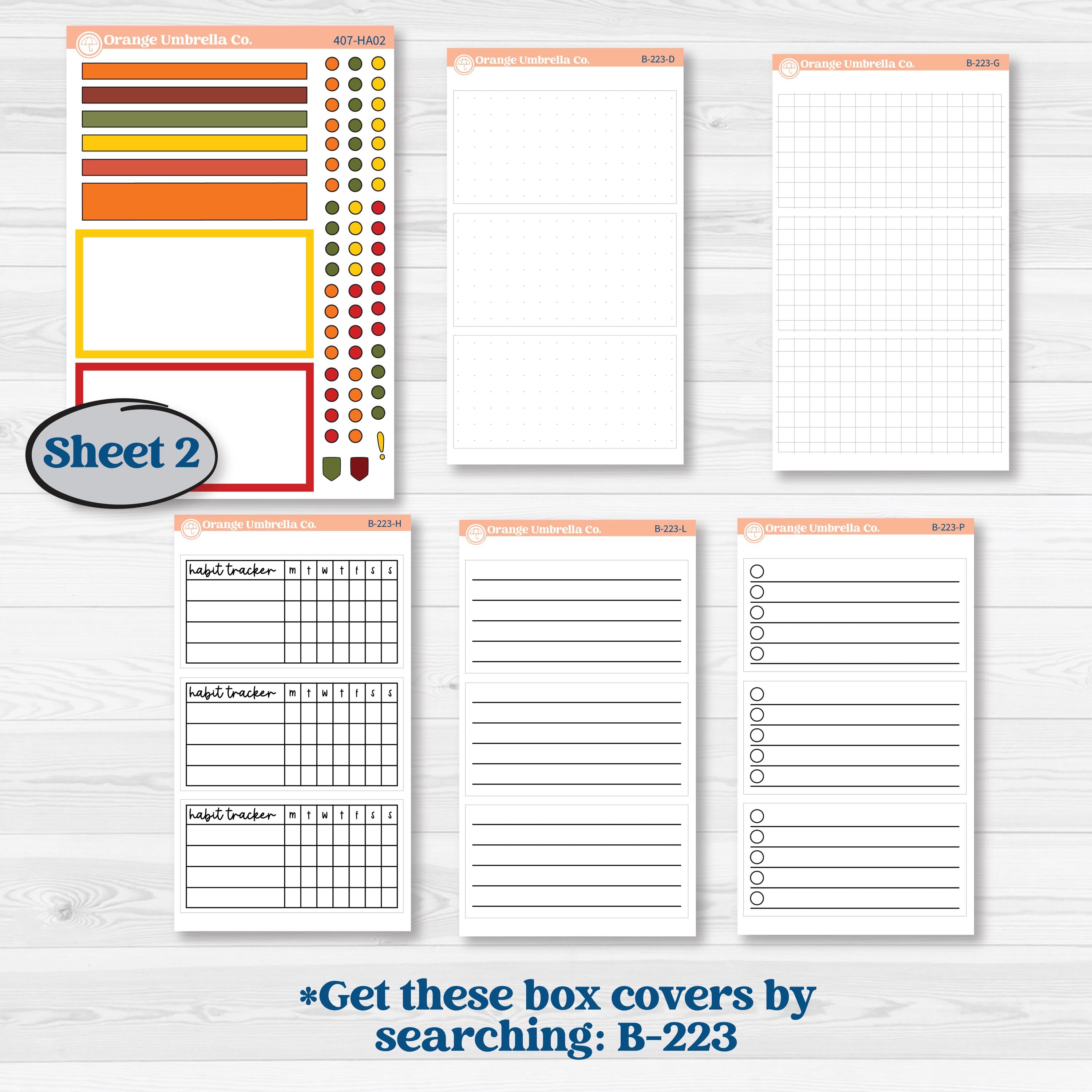 Colorful Autumn Stickers | Erin Condren Weekly Dashboard Planner Kit Stickers | Vivid | KIT-407-HA