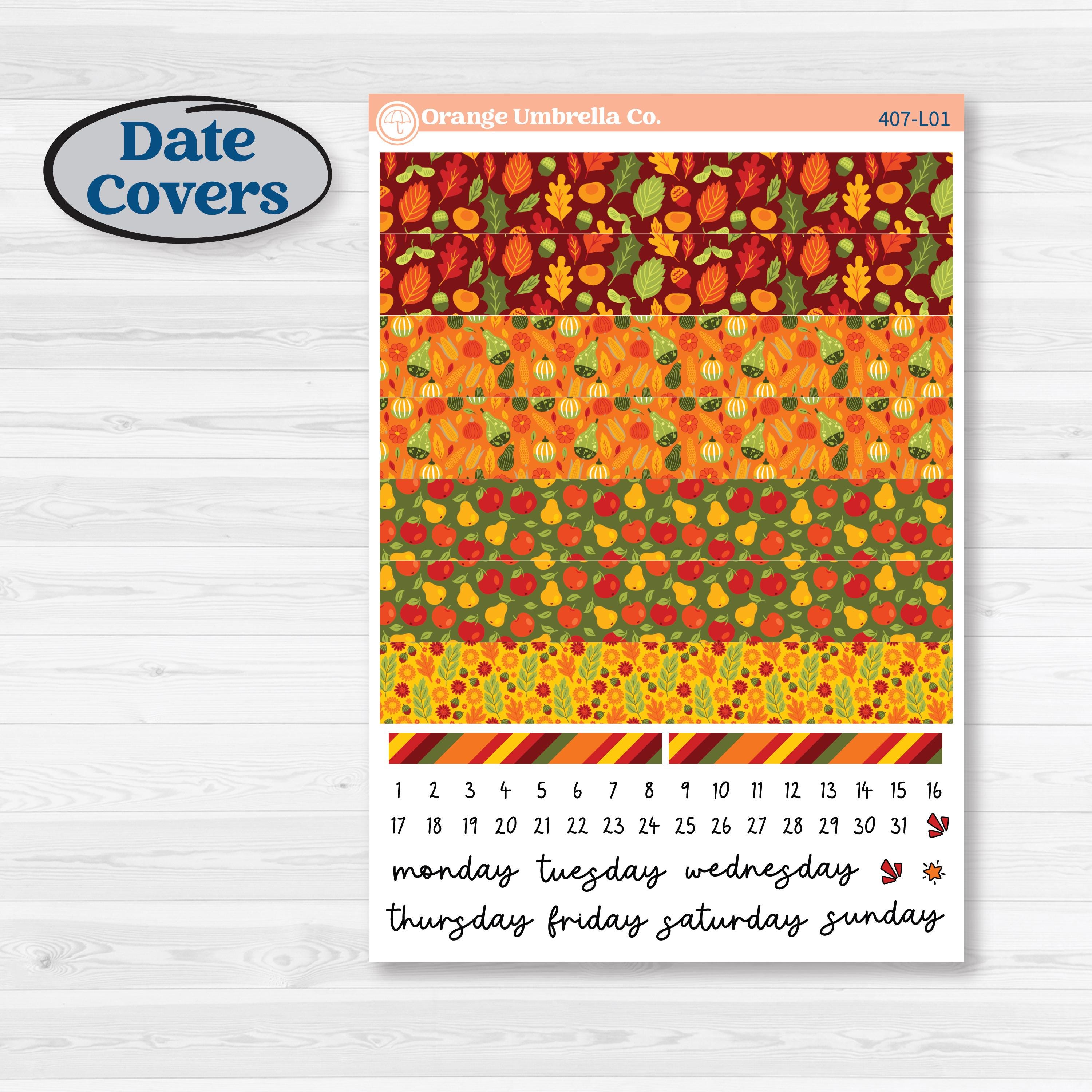 Colorful Autumn Stickers | A5 Daily Duo Planner Kit Stickers | Vivid | KIT-407-L