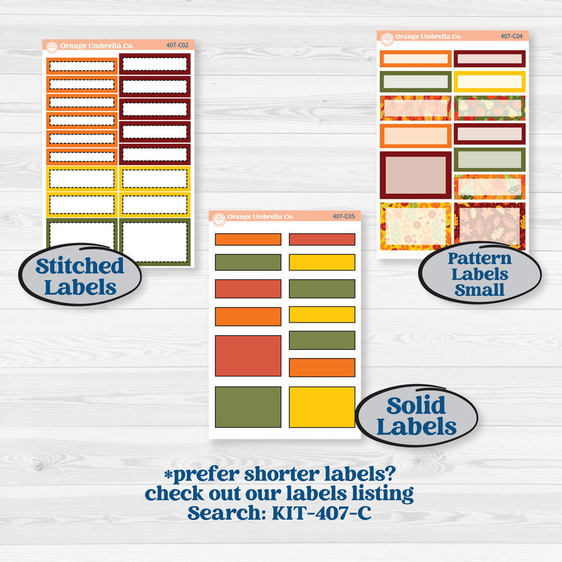Colorful Autumn Stickers | 7x9 Erin Condren Daily Duo Planner Kit Stickers | Vivid | KIT-407-M