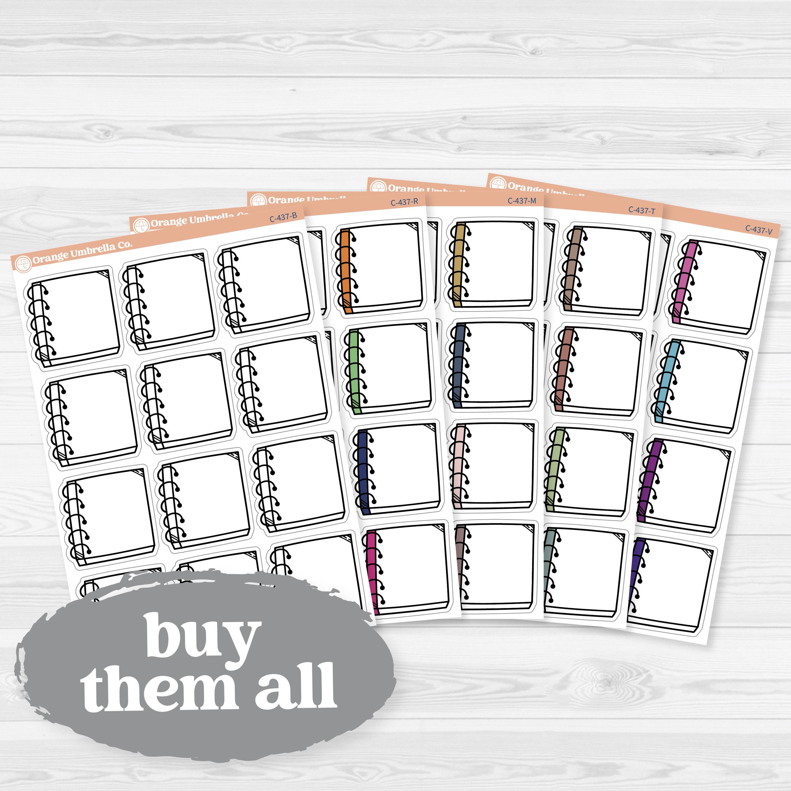 Large Journaling Spiral Notes Stickers | Big Journaling Deco Stickers | C-437