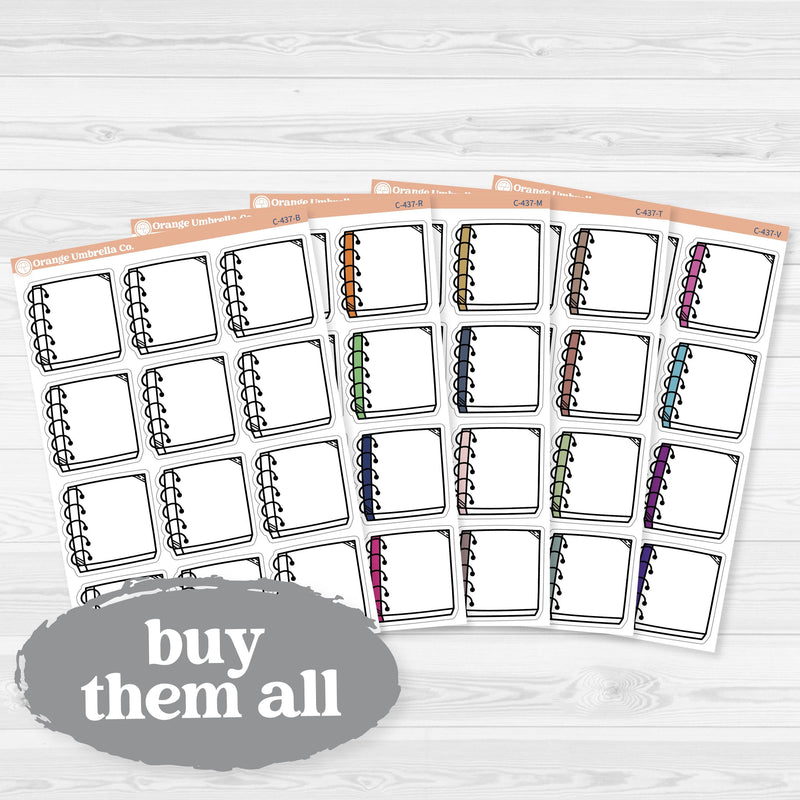 Large Journaling Spiral Notes Stickers | Big Journaling Deco Stickers | C-437