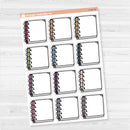 Large journaling spiral notes sticker sheet with 12 big boxes for decorative journaling, scrapbooking, or planner spreads.
