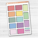 Large white spiral journaling box sticker sheet with 13 big decorative boxes for planners and journaling.