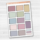 Large white spiral journaling box sticker sheet with 13 big decorative boxes for planners and journaling.