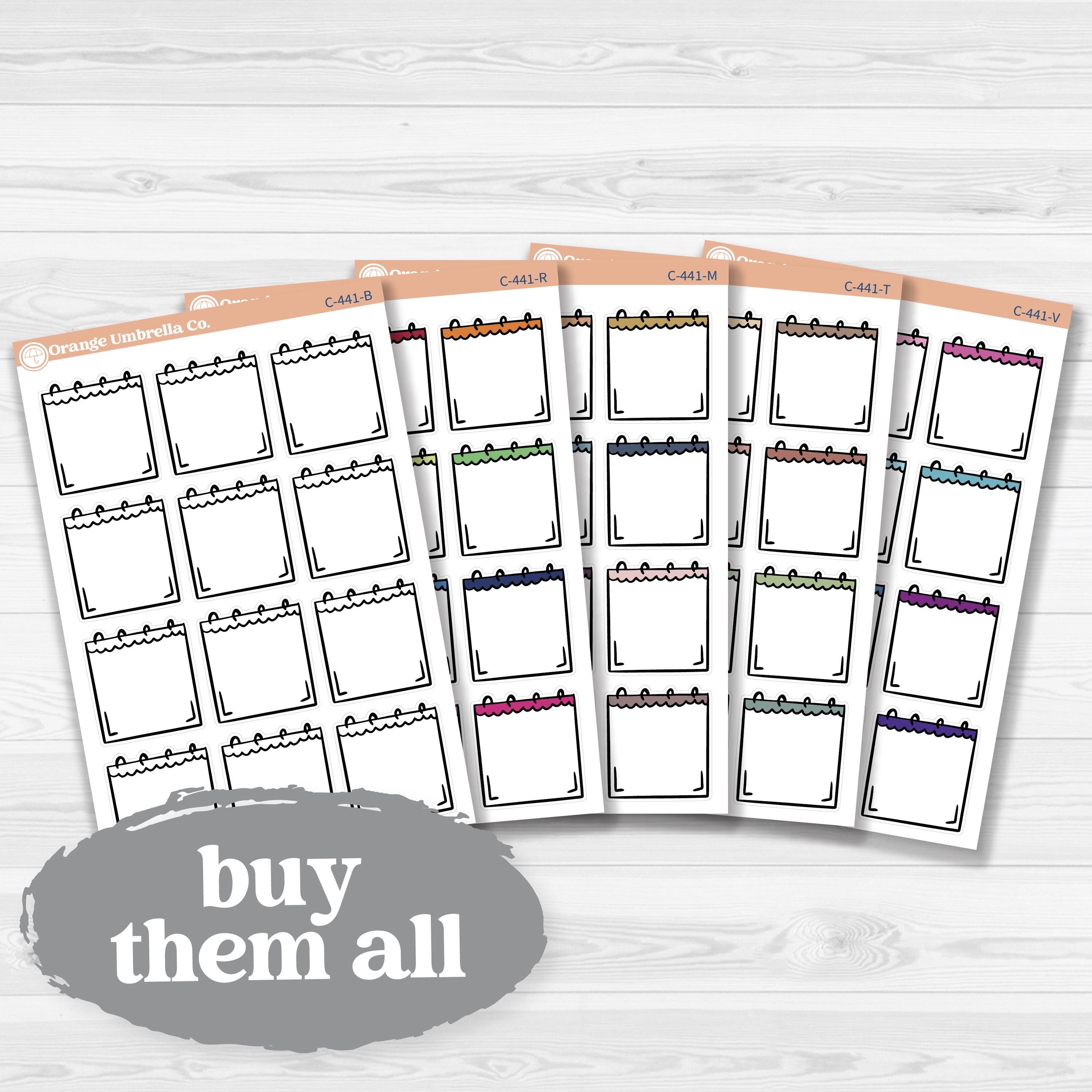 Large spiral note sticker sheet for planners, Bible journaling, scrapbooking, and creative memory keeping.
