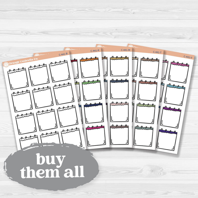 Large spiral note sticker sheet for planners, Bible journaling, scrapbooking, and creative memory keeping.