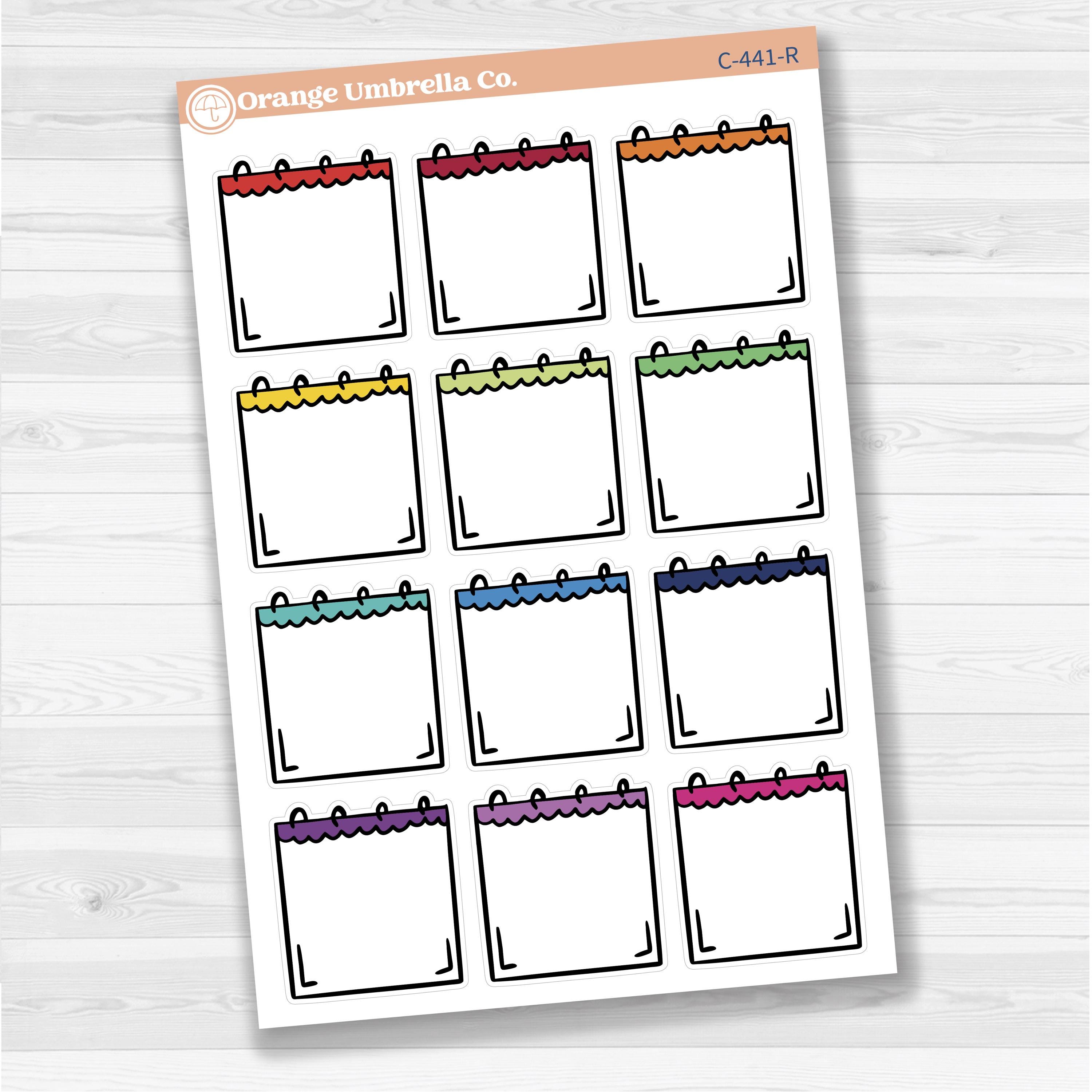 Large spiral note sticker sheet for planners, Bible journaling, scrapbooking, and creative memory keeping.
