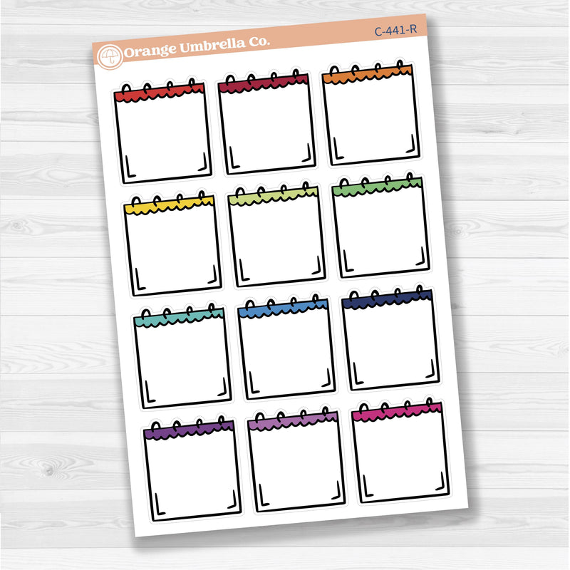 Large spiral note sticker sheet for planners, Bible journaling, scrapbooking, and creative memory keeping.