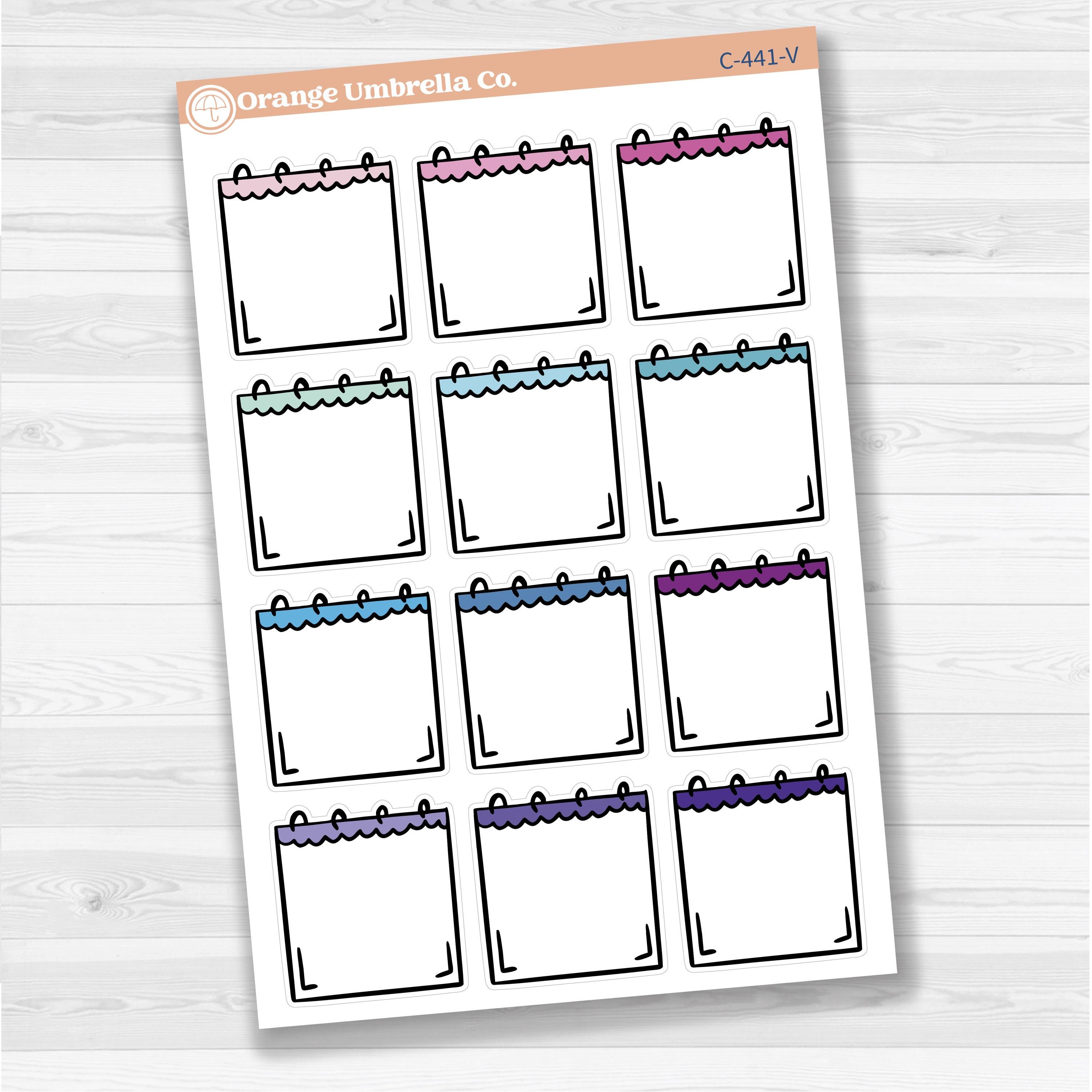 Large spiral note sticker sheet for planners, Bible journaling, scrapbooking, and creative memory keeping.