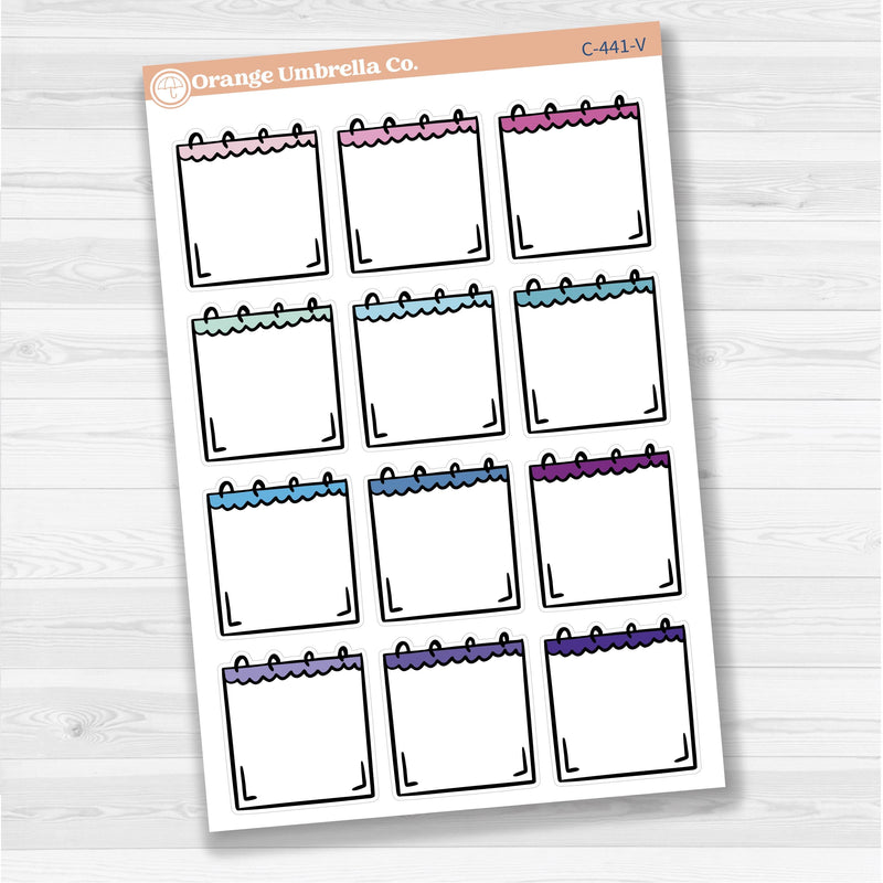 Large spiral note sticker sheet for planners, Bible journaling, scrapbooking, and creative memory keeping.