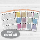 Sticker sheet with large binder clip note stickers for planners, journaling, and scrapbooking — white matte.
