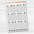 Sticker sheet with large binder clip note stickers for planners, journaling, and scrapbooking — white matte.